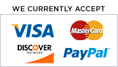 We currently accept Visa, Mastercard, and PayPal